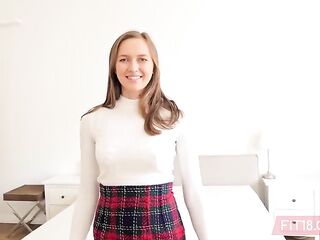 Czech teen brunette hair, Stacy Cruz is bouncing up and down whilst riding a goth hard wang