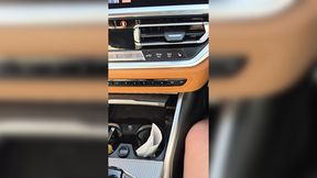 Step mom hand slip into step son dick in the car park