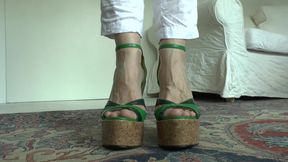 Wedge-heel Sandal Fashion Show for You! Cum in Your Pants! Lady Victoria Valente