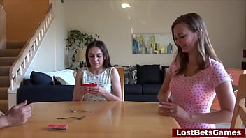 A strip card game with two hot girls