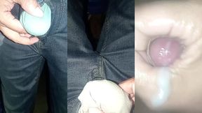 pantalones orinados con panal de tela completa mente empapado y mojado con olor a amoniaco y multiples orgasmos