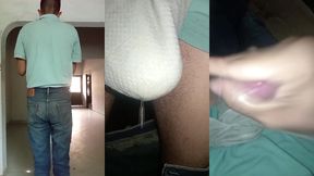 pantalones orinados con panal de tela completa mente empapado y mojado con olor a amoniaco y multiples orgasmos