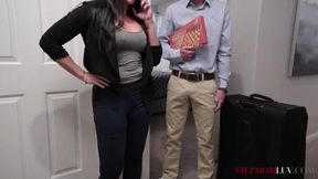 Stepmom's Wild Ride: Brunette Takes Charge in an Intense POV Encounter!