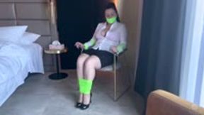 YY26 - Secretary tied to chair and vibrated