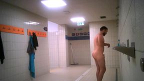 two men gym shower