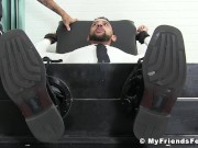 Young banker restrained for merciless tickling session