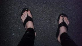 black flip flops