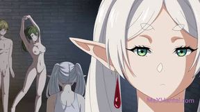 Frieren x Fern x Ubel: Lesbian College Girls Threesome (Cartoon Sex)