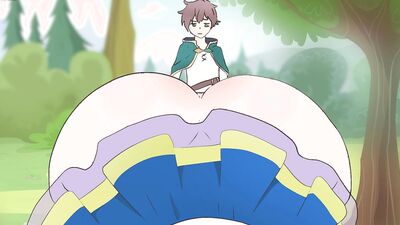 Aqua Wore a skirt that was short to seduce Kazuma Hentai Cartoon Parody Godaposs Blessing On This Wonderful Wold !