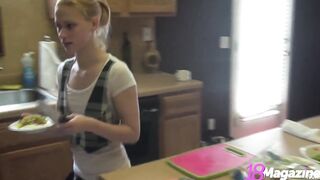 Cute Small Melons Hottie Emi Clear Loves Cooking Topless Nude To Performance Off!