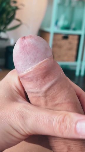 solo uncut foreskin play sexting session with big cumshot at the end   Clip 1