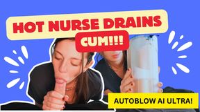 Hot nurse uses Autoblow Ultra to MILK OUT cock