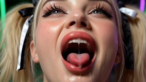 young blonde in mini skirt tunnel ride & park masturbation - facial & creampie ass ai generated