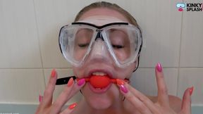 Bath Bondage & Clamps: Roped, Gagged and Vibed Orgasm