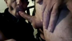 a big cock in the middle of the parking lot and a truck