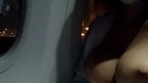 Latina flight attendant flaunts big tits
