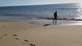 Beach Walk in tiny bikini