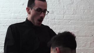 Priest blows colleague before having his asshole railed raw