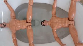 Peeing Princess Booty humiliates her two moronic toilet slaves like never before