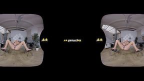 Sexy Blonde Gapes Her Pussy And Pees In VR