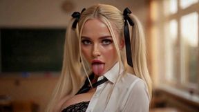 sexy girl in black mini skirt: public masturbation ai generated