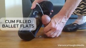 Black Ballet Flats Trample & Cum Destruction: POV Cock & Ball Stomping Ends With Massive Load in Her Shoe