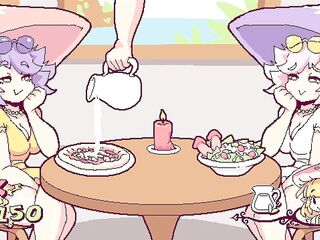 Futanari Waitress Rubbing Her Knob Against The Owner - Shemale hentai di Funghi