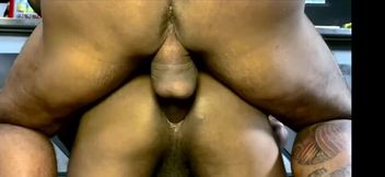 Bareback banging at a bar with three black peverts