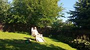 Chubby Man in Speedo Tanning for 30 minutes on a bright sunny day