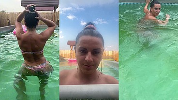 Sexy Bikini Pool Dance – Curvy MILF Booty Shake