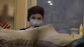 Bulge dick flash at a beautician appointment