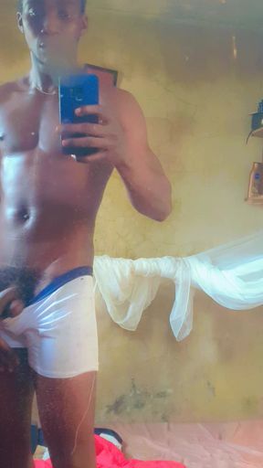 Showing off my pacs and cock