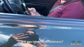Frintteza in lingerie fucks her stepson's big cock in the car - Cheating, petite, and changing room!