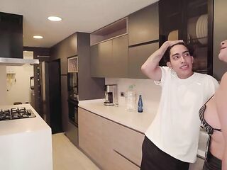 My stepdaughter knows that I screw her large schlong boyfriend and invites me to have a bi-sexual three-some with her!