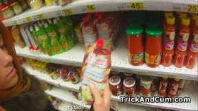 Cute Renata eats and fucks dick on spy glasses