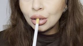 Close up Red Marlboro smoking