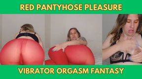 Red Pantyhose Pleasure Vibrator Orgasm