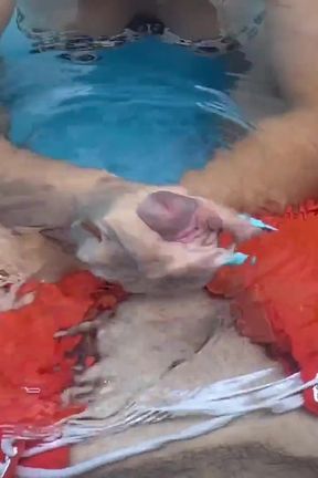 Blowjob, Handjob in Public Pool