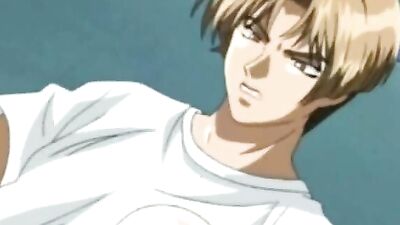 Watch this anime student with short hair get her tight pussy pounded and jizzed on her big tits