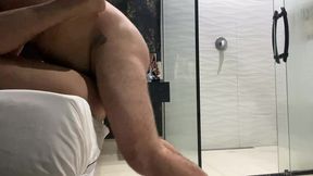slim twink sucks & rides hairy chubby bear’s fat cock raw