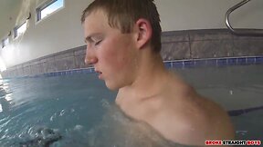 Underwater bareback bros: johnny and adams wet and wild pool play