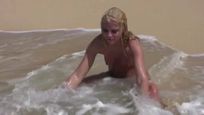 Fully Naked Lesbian Teens Have Fun On The Beach