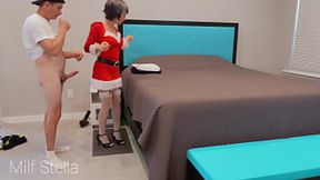 MILF Mrs  Claus repairs sleigh with her tight pink kitty