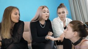 NICOLE, PAMELA and AURORA - Your face will be wet with our spitting (HD)