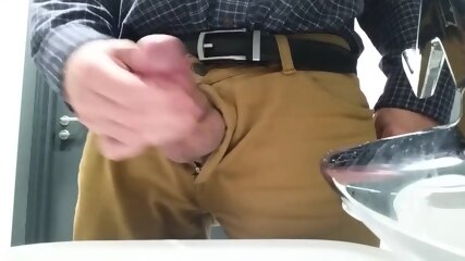 Little cock daddy wank at work with big cum spurt 2
