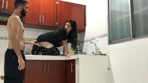 Fucking in the Kitchen of My House While My Stepdad Is in the Next Room