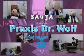 Dr. Prof. Wolf Part 1 - My first visit at the Sissy-Doctor with examination