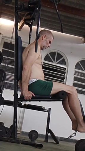 Camera films naked crown at the gym   Clip 1