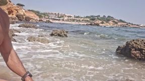 Risky Nude Beach Wank - Stripped Bare and Stroking Outdoors Where Anyone Can See