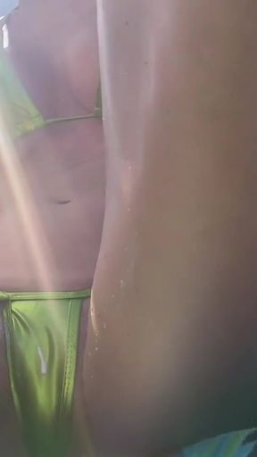 Iconic moment from &quot;Italian Big Tits Milf Artemisia Love Flashing her wet shaved pussy at the beach&quot;
